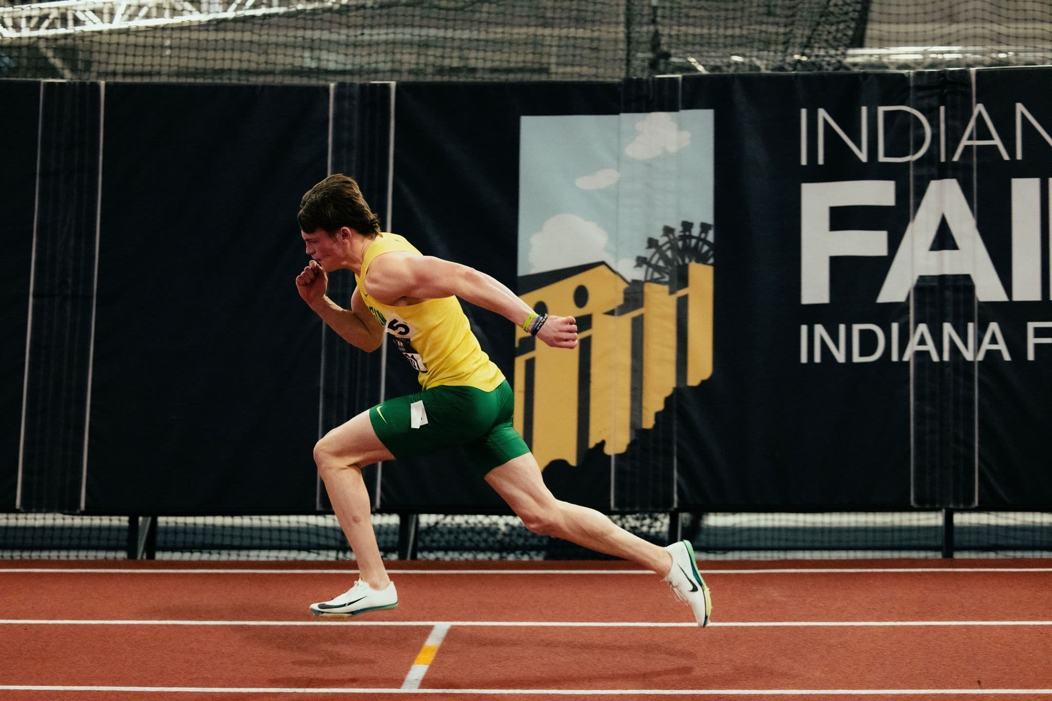 Grant exploding out of the blocks at the Indiana Fairgrounds