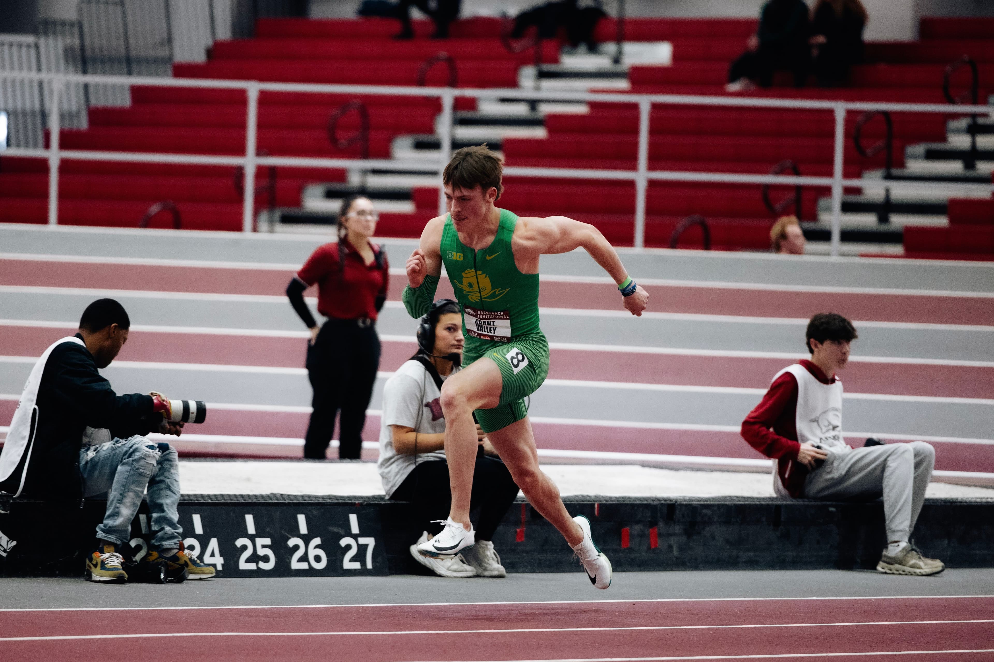 Grant racing at the Razorback Invitational